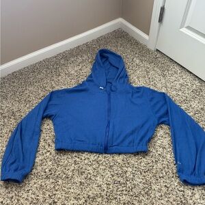 Cropped zip up hoodie